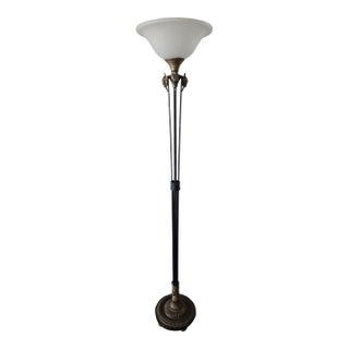 Vintage 1990s Brass Floor Lamp For Sale
