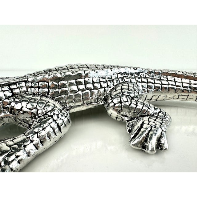 Vintage Arthur Court Pewter Alligator For Sale - Image 10 of 11