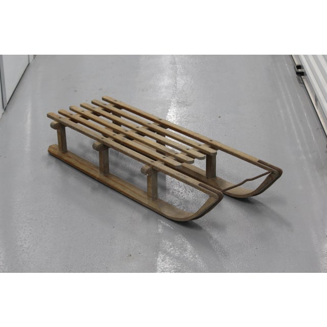 Rustic Wood Snow Sled, France, 1950s For Sale - Image 3 of 18