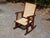 Wood Vintage Mid Century Child Size Small Cane Rocking Chair Rocker For Sale - Image 7 of 14