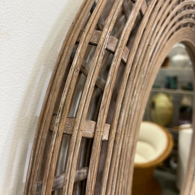 Vintage Coastal Split Reed Mirror For Sale - Image 10 of 11