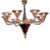 Pink Murano 8-Arm Glass Chandelier For Sale