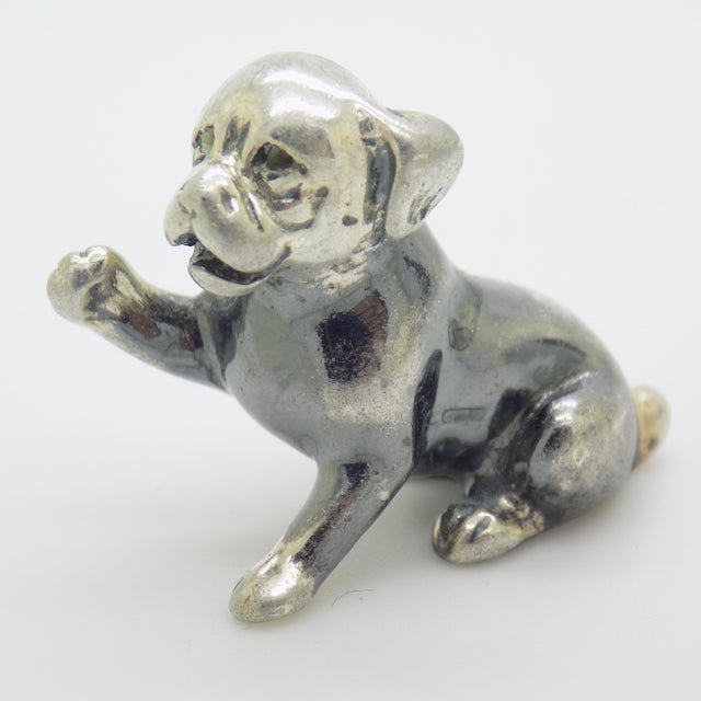 Silver Vintage Italian Genuine Silver 800 Puppy Dog Figurine by Sorini, Arezzo, 1980s For Sale - Image 8 of 15