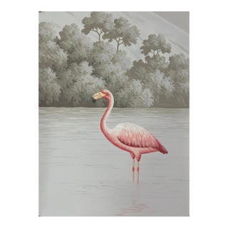 Sample for Hand Painted Flamingo Wallpaper For Sale