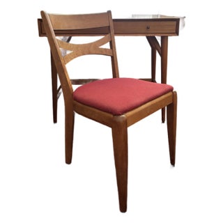 1920s Heywood Wakefield Wooden Chair With Red Seat For Sale