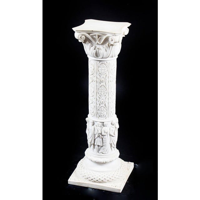 1950s 20th Century Composition Marble Bust of Apollo on Pedestal, Set of 2 For Sale - Image 5 of 15