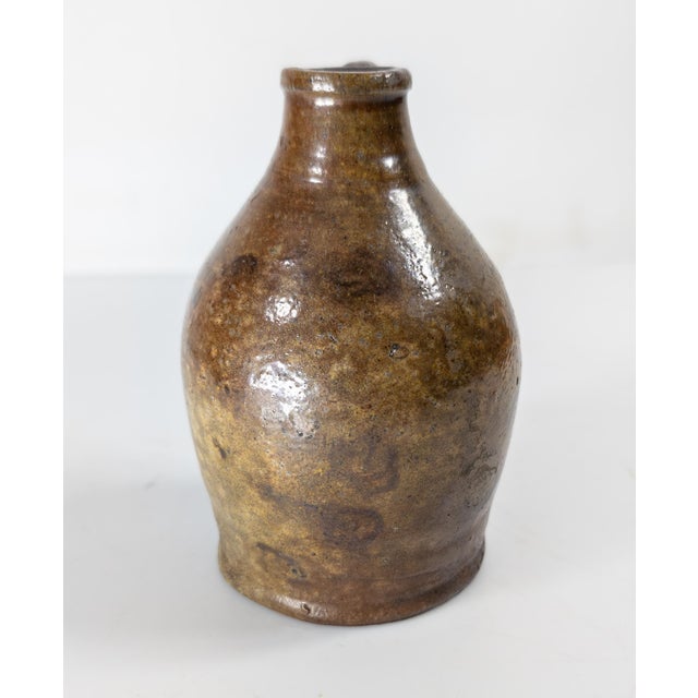 Mid 19th Century 19th Century Rustic American New England Redware Miniature Ovoid Jug For Sale - Image 5 of 17
