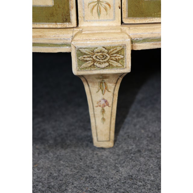 Antique English Adams Style White Painted Demilune Commode For Sale - Image 15 of 18