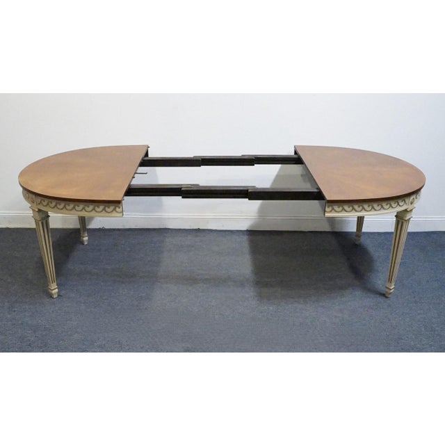 Late 20th Century High End Vintage Solid Cherry Italian Neoclassical Regency Revival 93" Oval Dining Table For Sale - Image 5 of 10