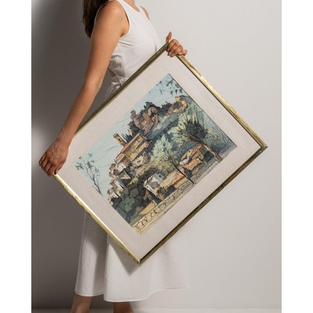 A 20th century oil on canvas from Italy. Presented under glass in its original frame, ready to hang. A compelling addition...