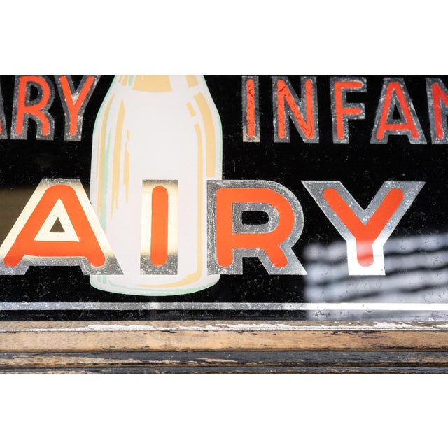 Early 20th Century Illuminated Glass Storefront Sanitary Infant Dairy Sign For Sale - Image 11 of 18