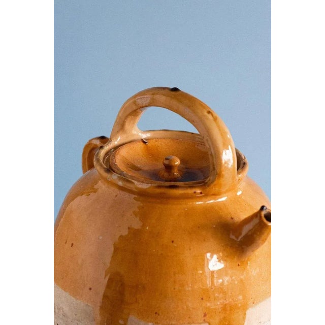 Sculpture Materials Large French Glazed Ochre Jug, 19th Century For Sale - Image 7 of 9