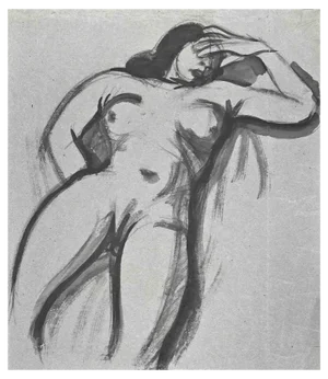 Jean Delpech, Nude, Original Watercolour, Mid-20th Century