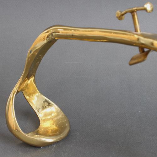 Vintage Brass Wine Bottle Pourer and Display Stand by David Marshall, 1990s, Set of 2 For Sale - Image 9 of 11