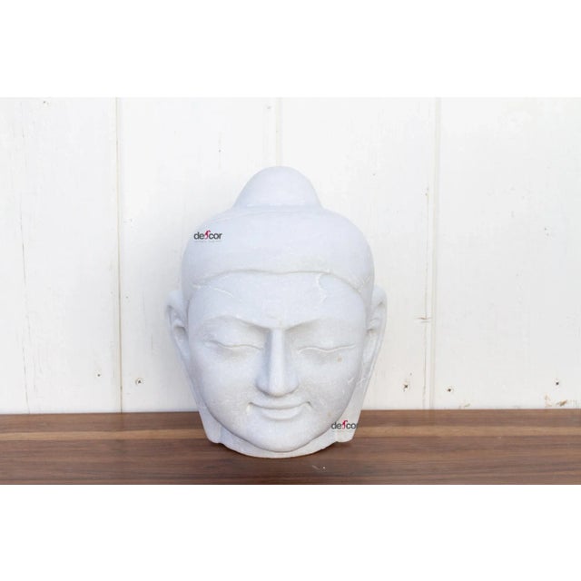 Handcarved White Marble Buddha For Sale - Image 10 of 10