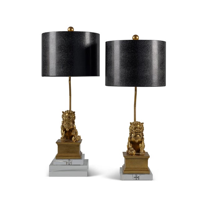 Grand protectors of the world and children, the gold leaf foo dog buffet lamps which we have named Dynasty is a majestic...