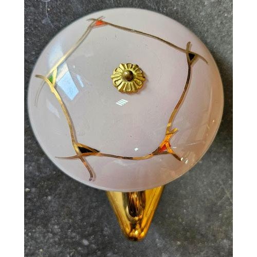 French Bronze Sconces with Powder Pink Glass Shades, France, 1950s, Set of 2 For Sale - Image 4 of 10