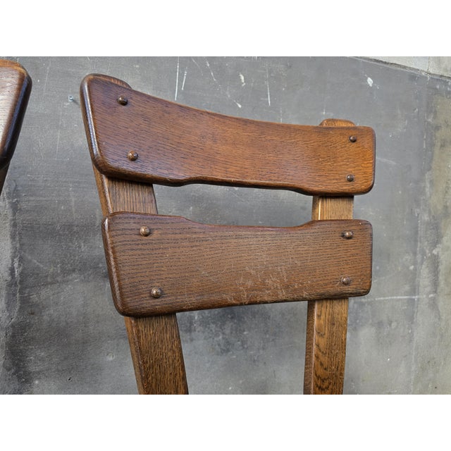 Brutalist Oak Dining Chairs, 1970s, Set of 4 For Sale - Image 13 of 18