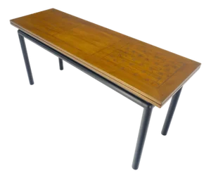 Kittinger Ebonized Base Flip Top 64” Long Console Dining Table c1960s MINT!