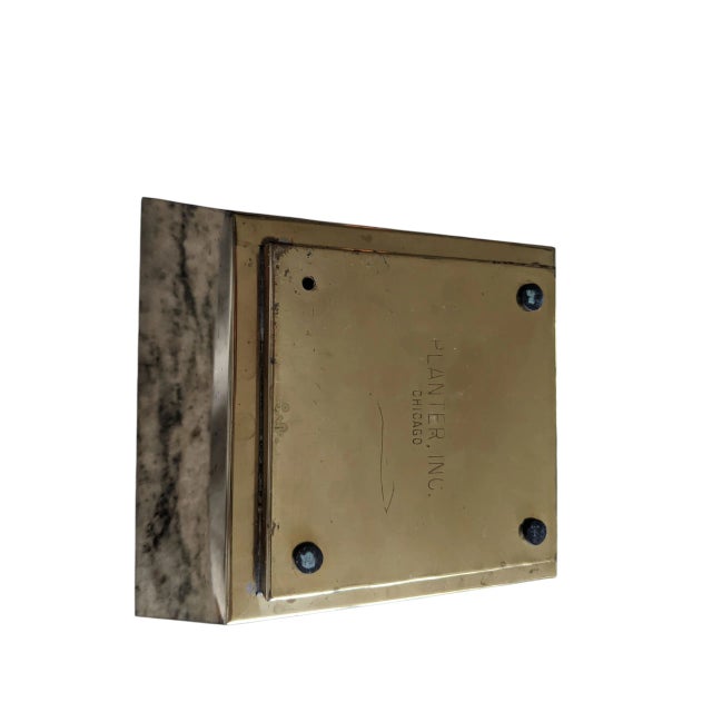 Mid Century Modern Brass and Enamel Tabletop Planter Made in Chicago For Sale - Image 11 of 12