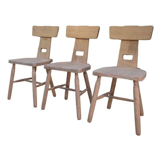 Beech Dining Chairs, 1960, Set of 3 For Sale