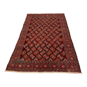 Antique Beshir Hand-Knotted Wool Rug - 8'8" X 6'3"