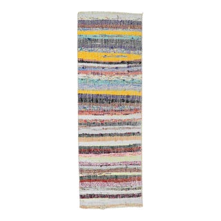 Vintage Decorative Small Rag Rug - 1`6″ X 4`7″ Ft. For Sale