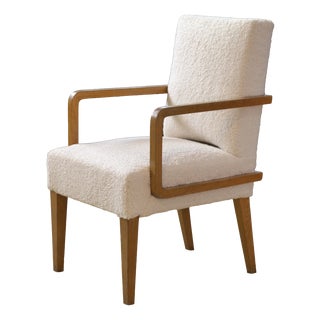 Modernist Oak Armchair, 1940s For Sale