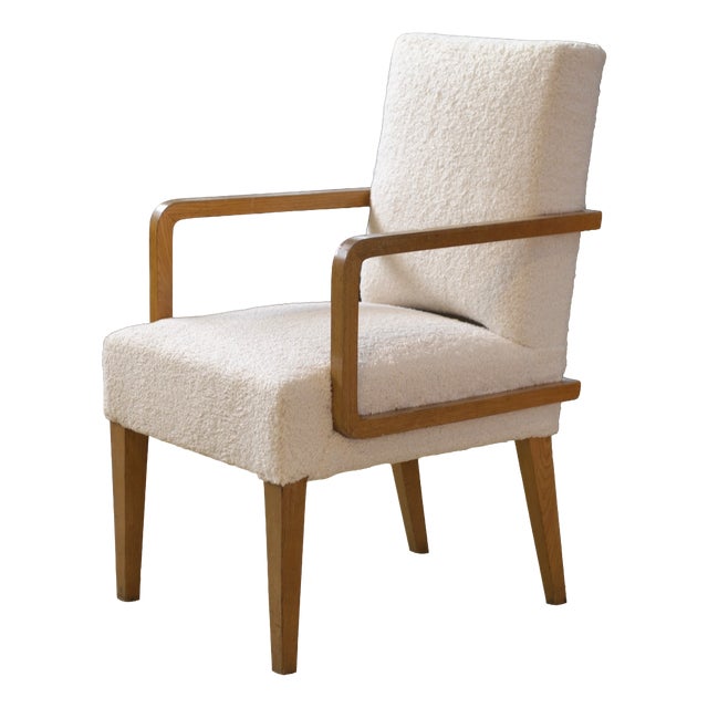 Modernist Oak Armchair, 1940s For Sale