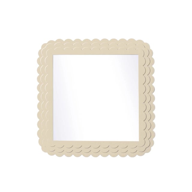 Contemporary Fleur Home Carnival Krewe Square Mirror in Delaware Putty, 24x24 For Sale - Image 3 of 3
