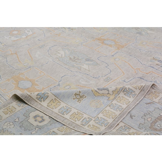 Turkish Wool Oushak Rug,13'2"X16' For Sale In New York - Image 6 of 6