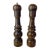 Vintage Made in Japan Dark Hardwood Salt & Pepper Mill Set, Turned Wood Grinder Pair For Sale