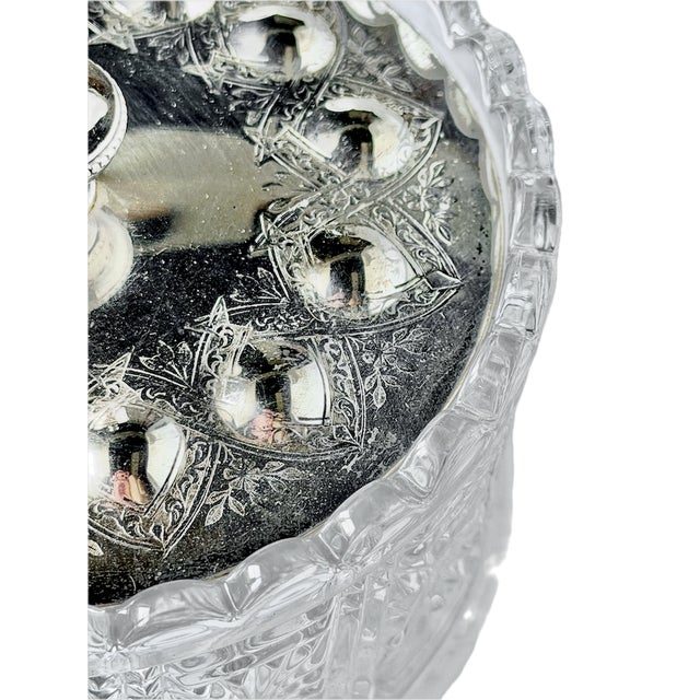 Silver Antique Silverplate & Glass Butter Dish For Sale - Image 8 of 13