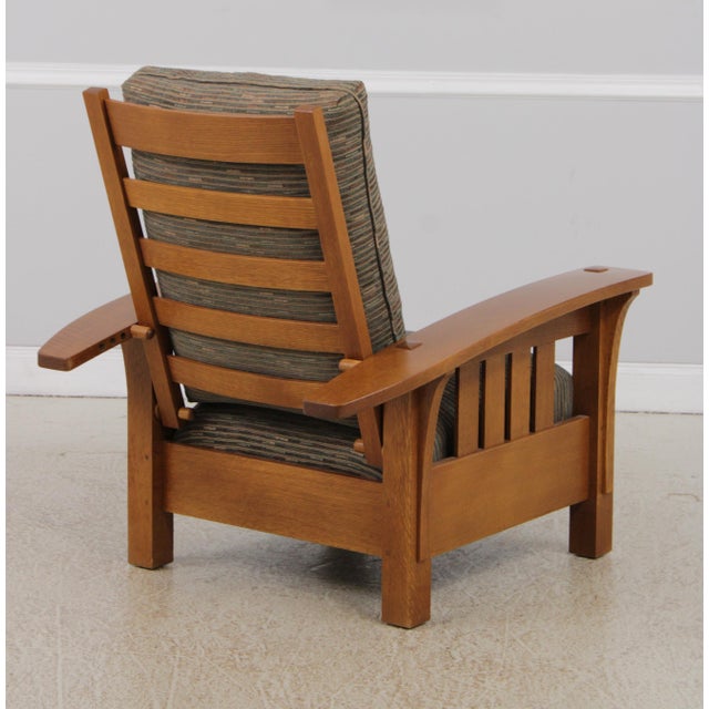 Stickley Bow Arm Mission Oak Morris Chair For Sale In Philadelphia - Image 6 of 18