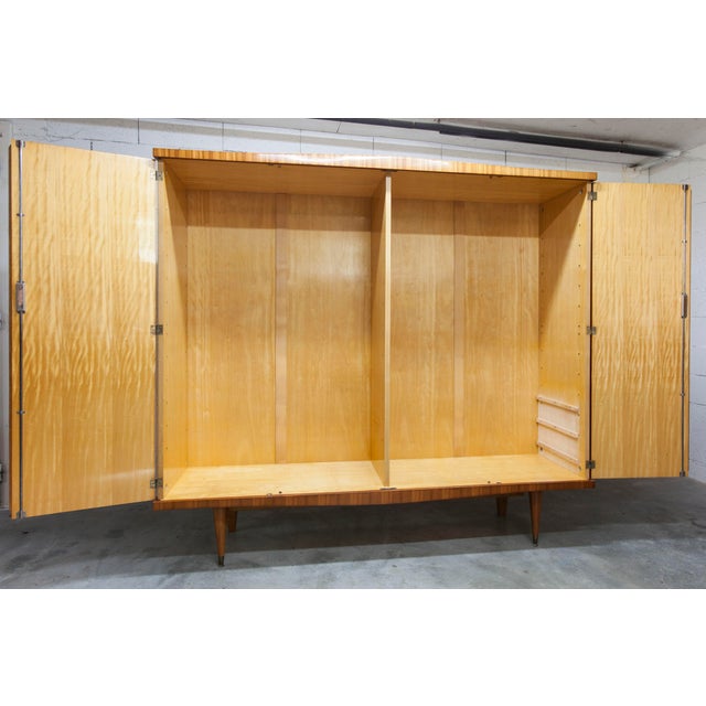 Brown Scandinavian Wardrobe in Light Varnished Wood, 1960s For Sale - Image 8 of 18