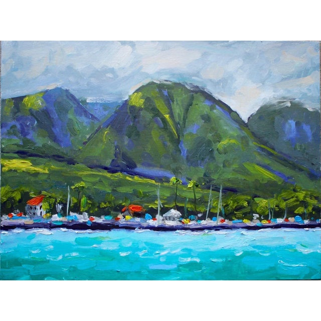 Lahaina, Maui Oil Painting Tropical Seascape For Sale