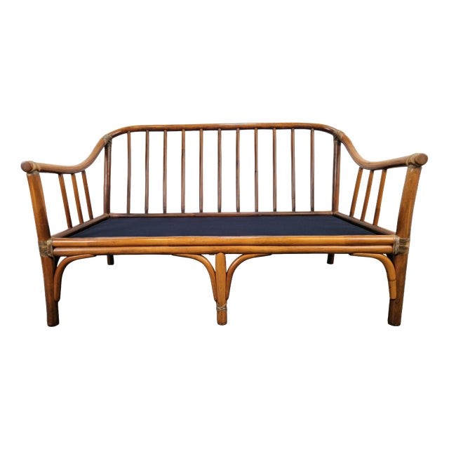 Organic Modern Bamboo and Rattan Loveseat from McGuire, 1970s For Sale