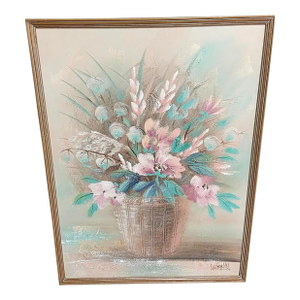 Vintage Lee Reynolds Framed Floral Still Life Painting