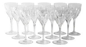 Vintage Saint Louis Crystal Wine Glasses- Set of 12