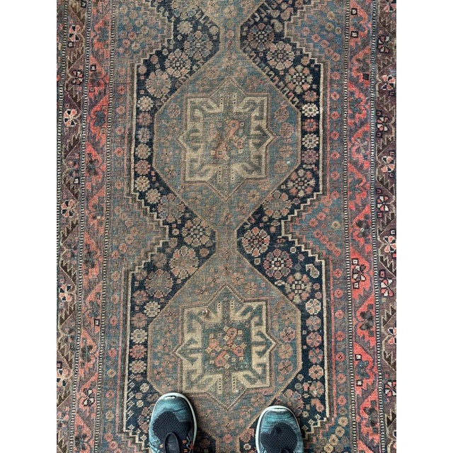 Textile Antique Southwest Tribal Runner Deep Blackish Indigo Rug 3.4 x 9.6 For Sale - Image 7 of 12