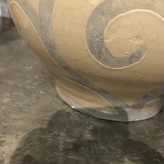 1990s 1990s Vintage Ceramic Table Lamp With Drum Shade For Sale - Image 5 of 9