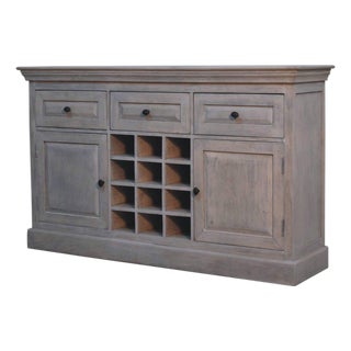 Distressed Wood Wine Storage Cabinet For Sale