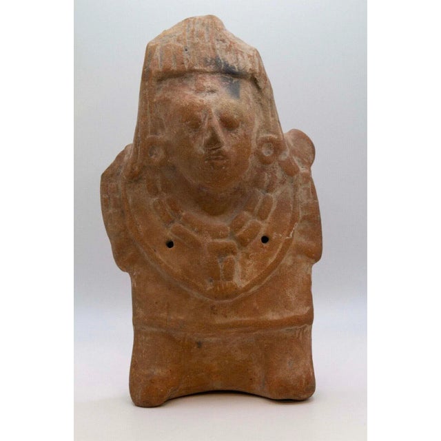 Mexican Pre-Columbian Mexico Mayan Rattle Terracotta Pottery For Sale - Image 3 of 10