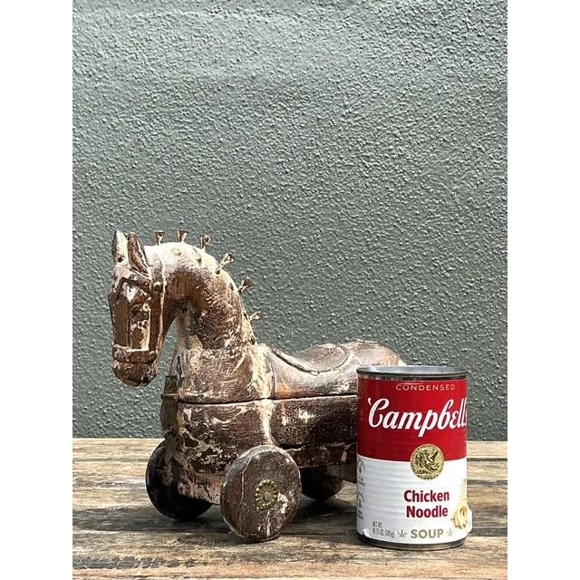 Wood Vintage Washed Wood Trojan Horse Box For Sale - Image 7 of 12