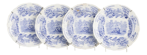 Faience Plates from Davenport, 19th Century, Set of 4