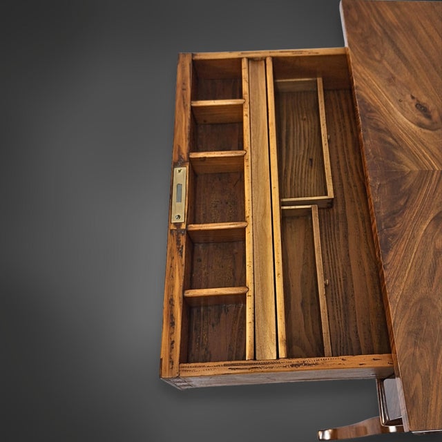 Biedermeier Side Table in Walnut Veneer, 1840 For Sale - Image 11 of 16