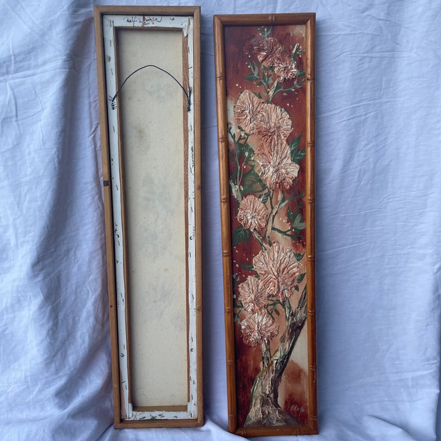 Textile Vintage Stephen Kaye Textured Floral Art Panels - a Pair For Sale - Image 7 of 7