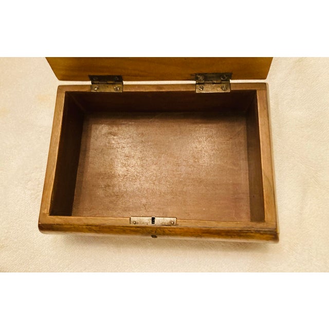 Antique Pear Wood Cushion Shape Decorative Small Wood Box For Sale - Image 11 of 12