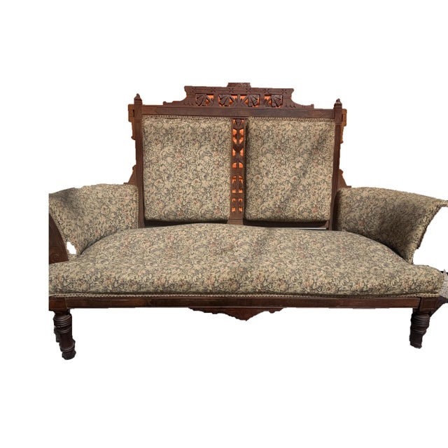 Late 19th Century Late 19th Century Eastlake Settee and Two Matching Chairs For Sale - Image 5 of 5