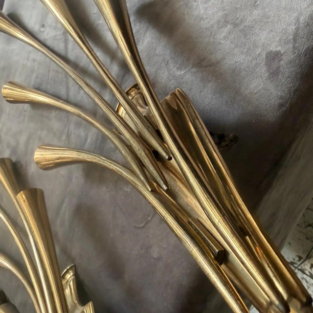 Two 1950 Mid-Century Modern Brass Wall Sconces by Oscar Torlasco for Lumi Milano For Sale - Image 13 of 16